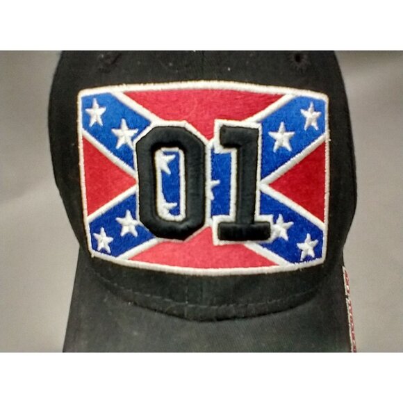 GENERAL LEE 01 Cooter's Place Black Cap Hat Embroidered Patch Confederate - Picture 5 of 7